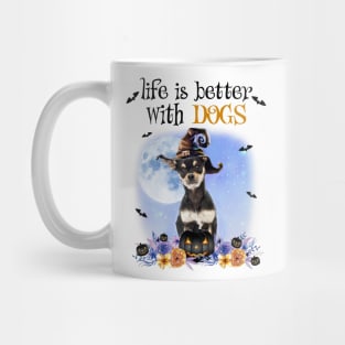 Chihuahua Witch Hat Life Is Better With Dogs Halloween Mug